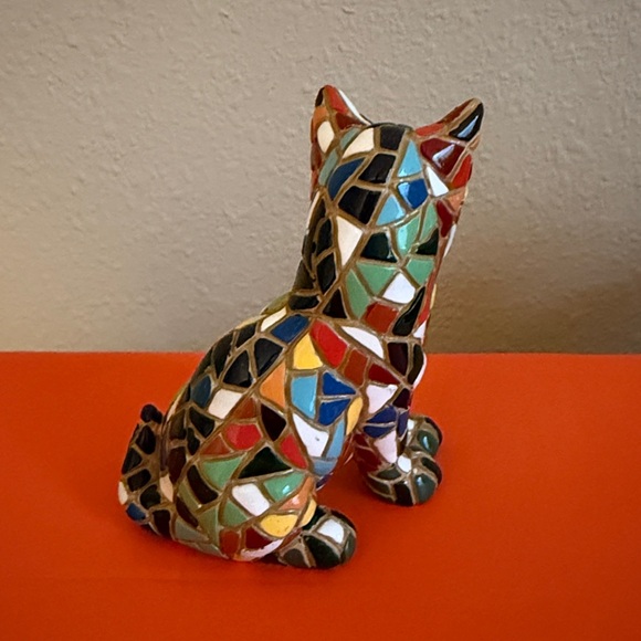 Colorful Mosaic Cat Figurine - Picture 2 of 2